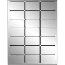 2.5 inch x 1.5 inch Silver Foil Rectangular Sheet Labels