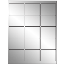 2.625 inch x 2 inch Silver Foil Rectangular Sheet Labels