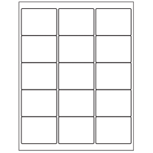 2.625 inch x 2 inch White Rectangular Sheet Labels