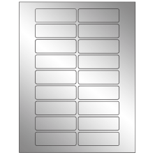 3 inch x 1 inch Silver Foil Rectangular Sheet Labels