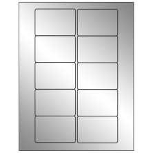 3 inch x 2 inch Silver Foil Rectangular Sheet Labels