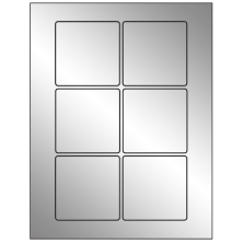 3 inch x 3 inch Silver Foil Square Sheet Labels