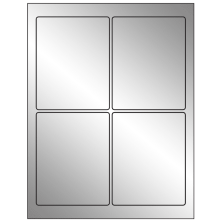 3.75 inch x 4.75 inch Silver Foil Rectangular Sheet Labels