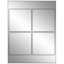 4 inch x 4 inch Silver Foil Square Sheet Labels