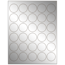 1.5 inch Silver Foil Circular Sheet Labels