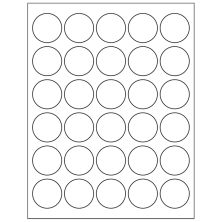 1.5 inch White Circular Sheet Labels