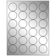 1.666 inch Silver Foil Circular Sheet Labels