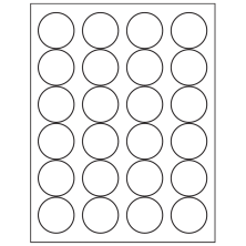 1.666 inch White Vinyl Drum Circular Sheet Labels