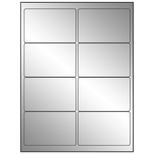 4 inch x 2.5 inch Silver Foil Rectangular Sheet Labels