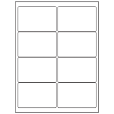 4 inch x 2.5 inch White Rectangular Sheet Labels
