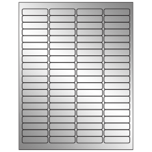 1.9375 inch x 0.5 inch Silver Foil Rectangular Sheet Labels