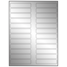 3.5 inch x 0.75 inch Silver Foil Rectangular Sheet Labels