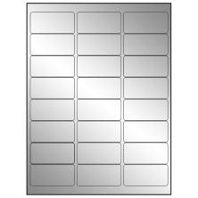 2.625 inch x 1.25 inch Silver Foil Rectangular Sheet Labels