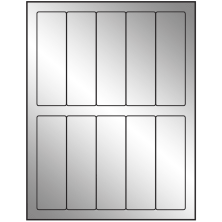 1.5 inch x 4.75 inch Silver Foil Rectangular Sheet Labels
