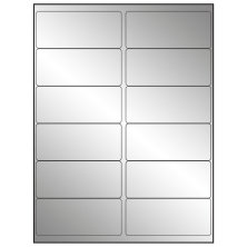 4 inch x 1.75 inch Silver Foil Rectangular Sheet Labels