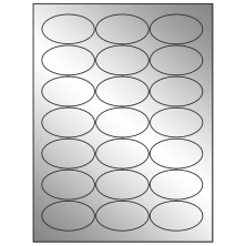 2.5 inch x 1.375 inch Silver Foil Oval Sheet Labels