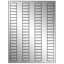 1.125 inch x 0.5 inch Silver Foil Rectangular Sheet Labels