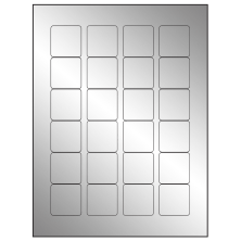 1.5 inch x 1.5 inch Silver Foil Square Sheet Labels