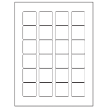 1.5 inch x 1.5 inch White Square Sheet Labels