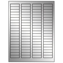 1.7225 inch x 0.5 inch Silver Foil Rectangular Sheet Labels