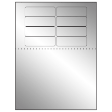 3.1875 inch x 1 inch Silver Foil Rectangular Sheet Labels
