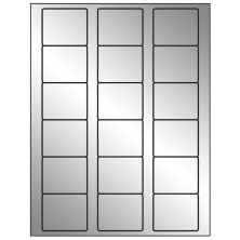 2.125 inch x 1.75 inch Silver Foil Rectangular Sheet Labels