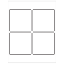 3.875 inch x 3.875 inch White Square Sheet Labels