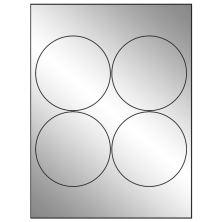 3.9375 inch Silver Foil Circular Sheet Labels