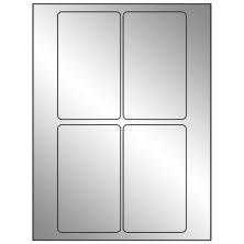 3 inch x 5 inch Silver Foil Rectangular Sheet Labels