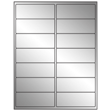 4 inch x 1.5 inch Silver Foil Rectangular Sheet Labels
