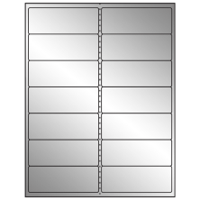 4 inch x 1.5 inch Silver Foil Rectangular Sheet Labels