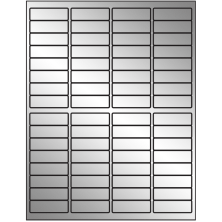 1.9375 inch x 0.625 inch Silver Foil Rectangular Sheet Labels
