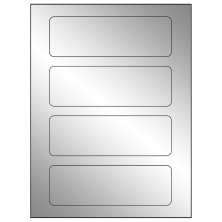 6.5 inch x 2.0875 inch Silver Foil Rectangular Sheet Labels
