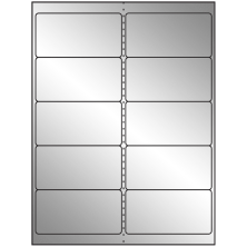 4 inch x 2 inch Silver Foil Rectangular Sheet Labels