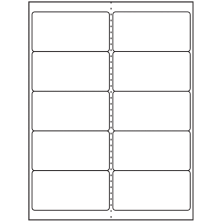 4 inch x 2 inch White Vinyl Drum Rectangular Sheet Labels