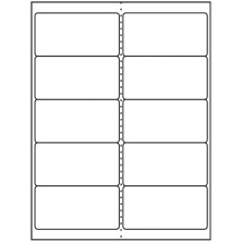 4 inch x 2 inch White Rectangular Sheet Labels