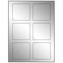 3.25 inch x 3 inch Silver Foil Rectangular Sheet Labels