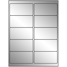 4 inch x 2 inch Silver Foil Rectangular Sheet Labels (10-UP)