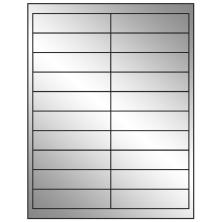 4 inch x 1 inch Silver Foil Rectangular Sheet Labels