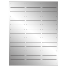 2.625 inch x 0.75 inch Silver Foil Rectangular Sheet Labels