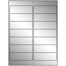 4 inch x 1.33 inch Silver Foil Rectangular Sheet Labels