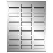 2.25 inch x 0.75 inch Silver Foil Rectangular Sheet Labels