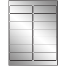 4 inch x 1.33 inch Silver Foil Rectangular Sheet Labels