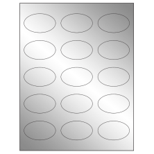 2.375 inch x 1.4375 inch Silver Foil Oval Sheet Labels