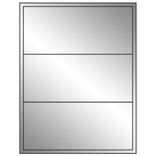 8 inch x 3.5 inch Silver Foil Rectangular Sheet Labels (3-UP)
