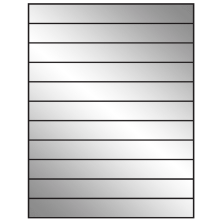 8.5 inch x 1 inch Silver Foil Rectangular Sheet Labels
