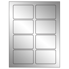 3.375 inch x 2.33 inch Silver Foil Rectangular Sheet Labels