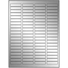 1.75 inch x 0.5 inch Silver Foil Rectangular Sheet Labels (80-UP)