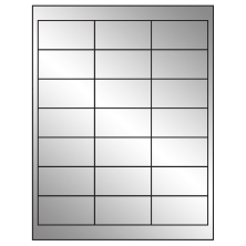2.66 inch x 1.375 inch Silver Foil Rectangular Sheet Labels