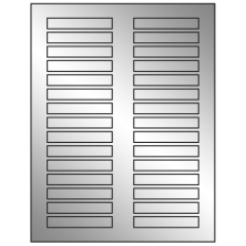 3 inch x 0.5 inch Silver Foil Rectangular Sheet Labels